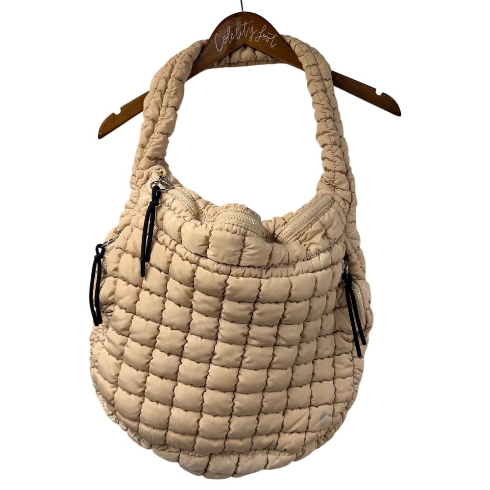 Free People Movement Quilted Carryall Bag Unstructured Off White Spacious